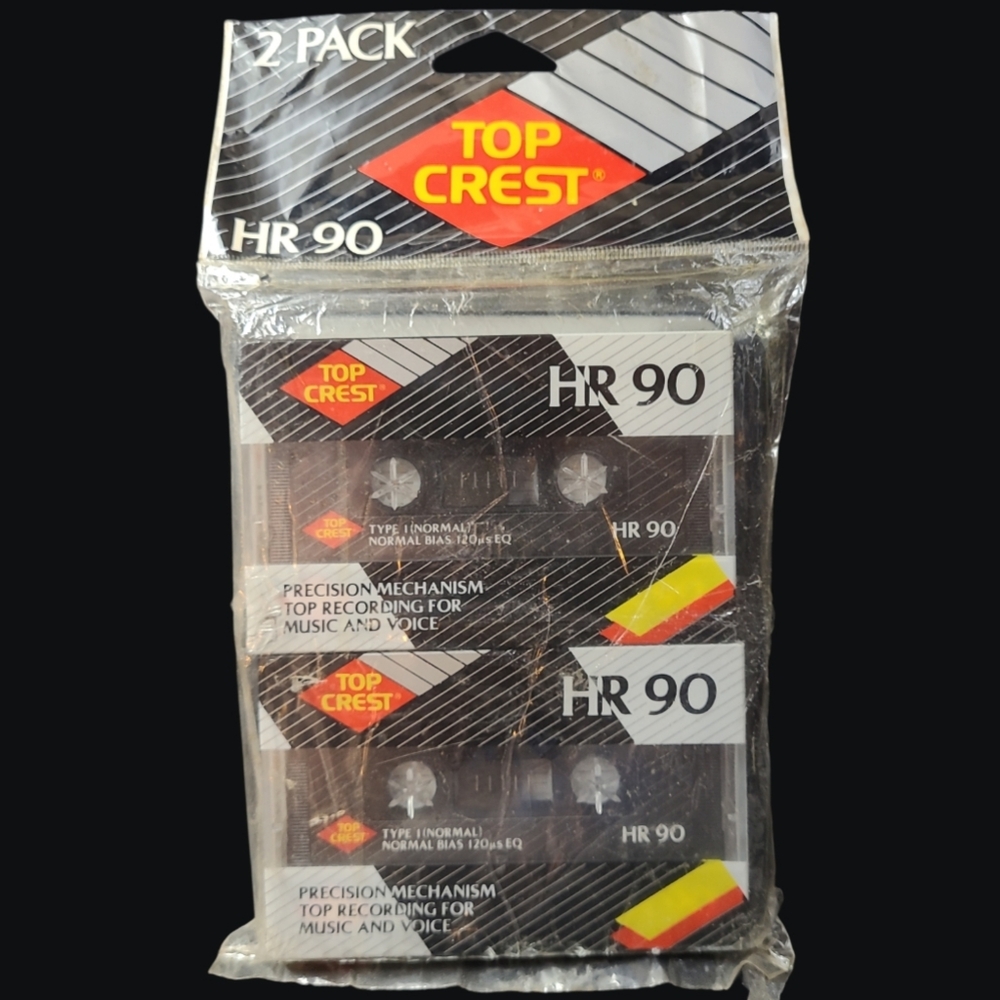 2 PACK-TOP CREST HR-90 TAPE CASSETTES